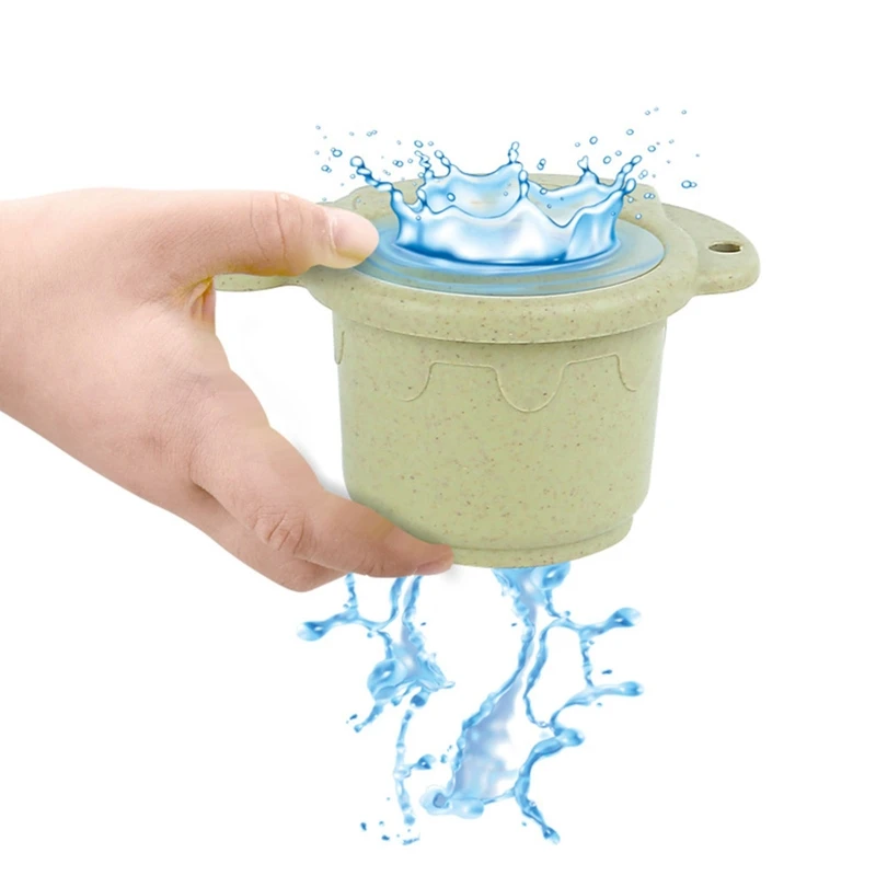 6Pcs Shower Toy Baby Stacking Cup Building Toy Sand Play Water Toys Educational Bathroom Sand Pool Toys for Infant DropShipping