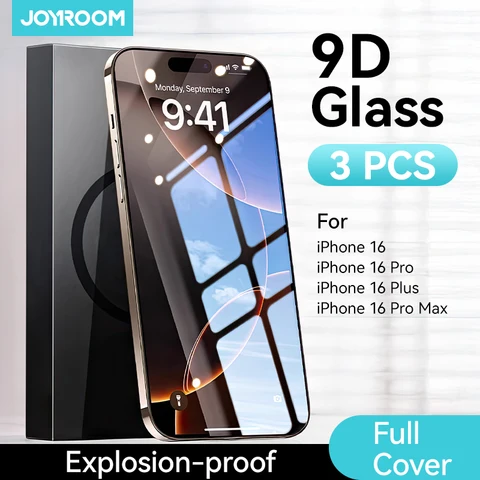 Joyroom 1/2/3 шт. HD стекло для iPhone 16 15 14 13 12 Pro Max Защитная пленка для экрана Полноэкранная защита закаленного стекла для iPhone