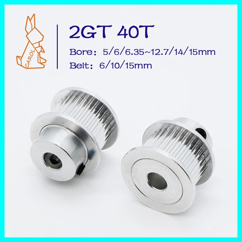 

40Teeth GT2 Timing Pulley Bore 5/6/8~12/14/15mm 2M Tooth Belt Width 6/10/15mm 3D Printer Parts 2GT Pulley 40T Synchronous Wheels