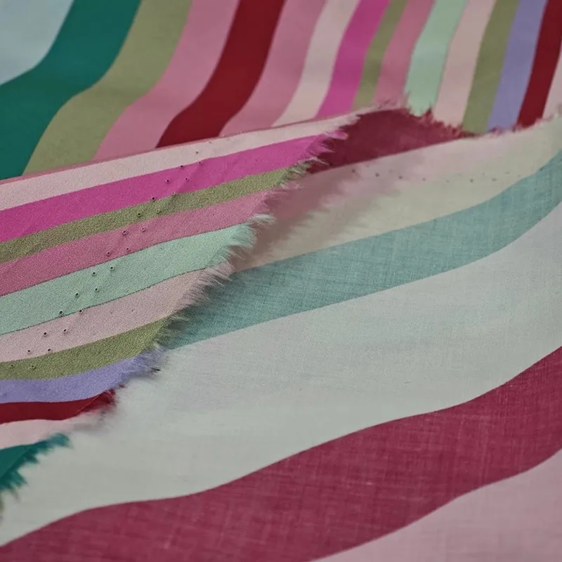 2024 европейский и американский бренд красочная полосатая печатная поплиновая