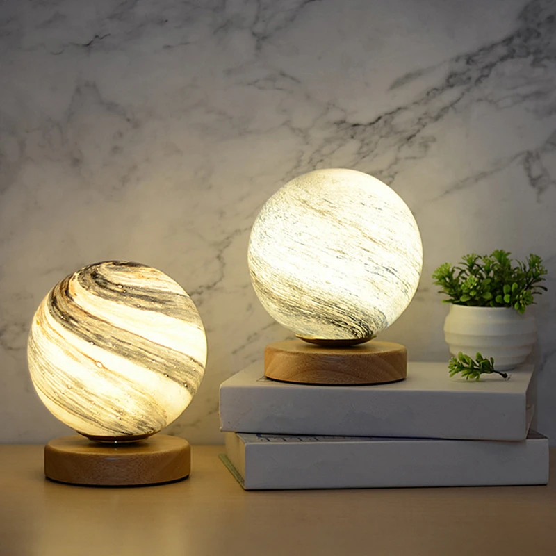 

moonlux Creative LED Moon Table Lamp Romantic USB Rechargeable Round Bedroom Night Light