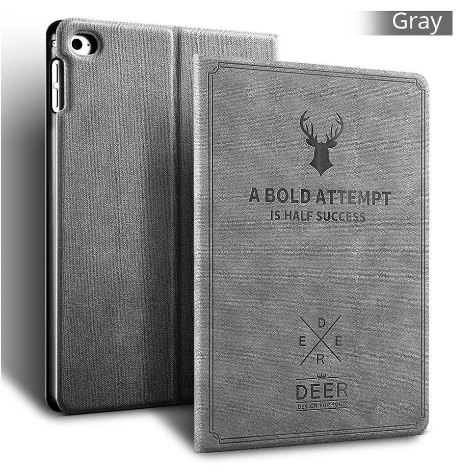 

Retro Deer Head Case For iPad Air 3 2019 Pro 10.5 inch 2017 Plastic Lining Frame Pu Leather Smart Cover
