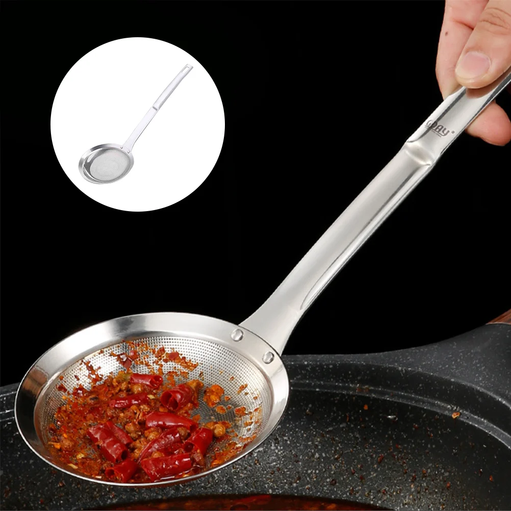 

Spoon Stainless Steel Net Colander Household Oil Filtering Spoon for Restaurant Home