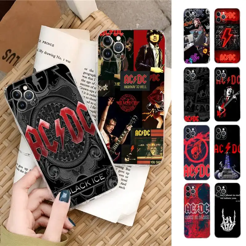 

Music-Band-ACDC-AC-DC-Malcolm-Angus Phone Case for iPhone 11 12 13 Mini Pro Max 8 7 6 6S Plus X 5 SE 2020 XR XS Case shell