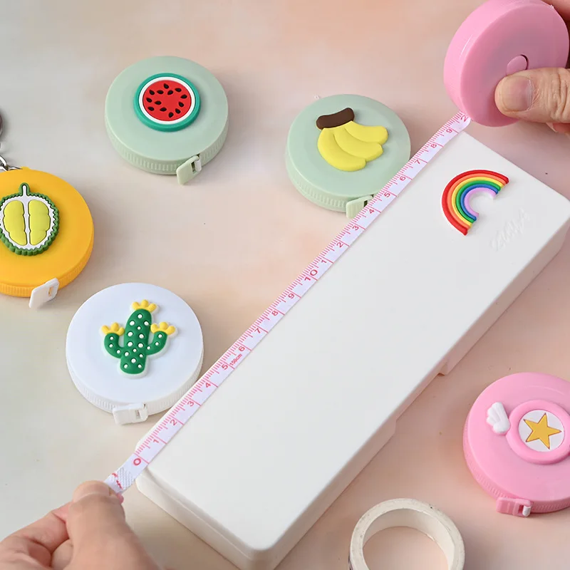 

Cartoon Mini Measuring Tape Soft Clothes Ruler Portable Keychain Bust Waist Circumference Measurement Sewing Tools