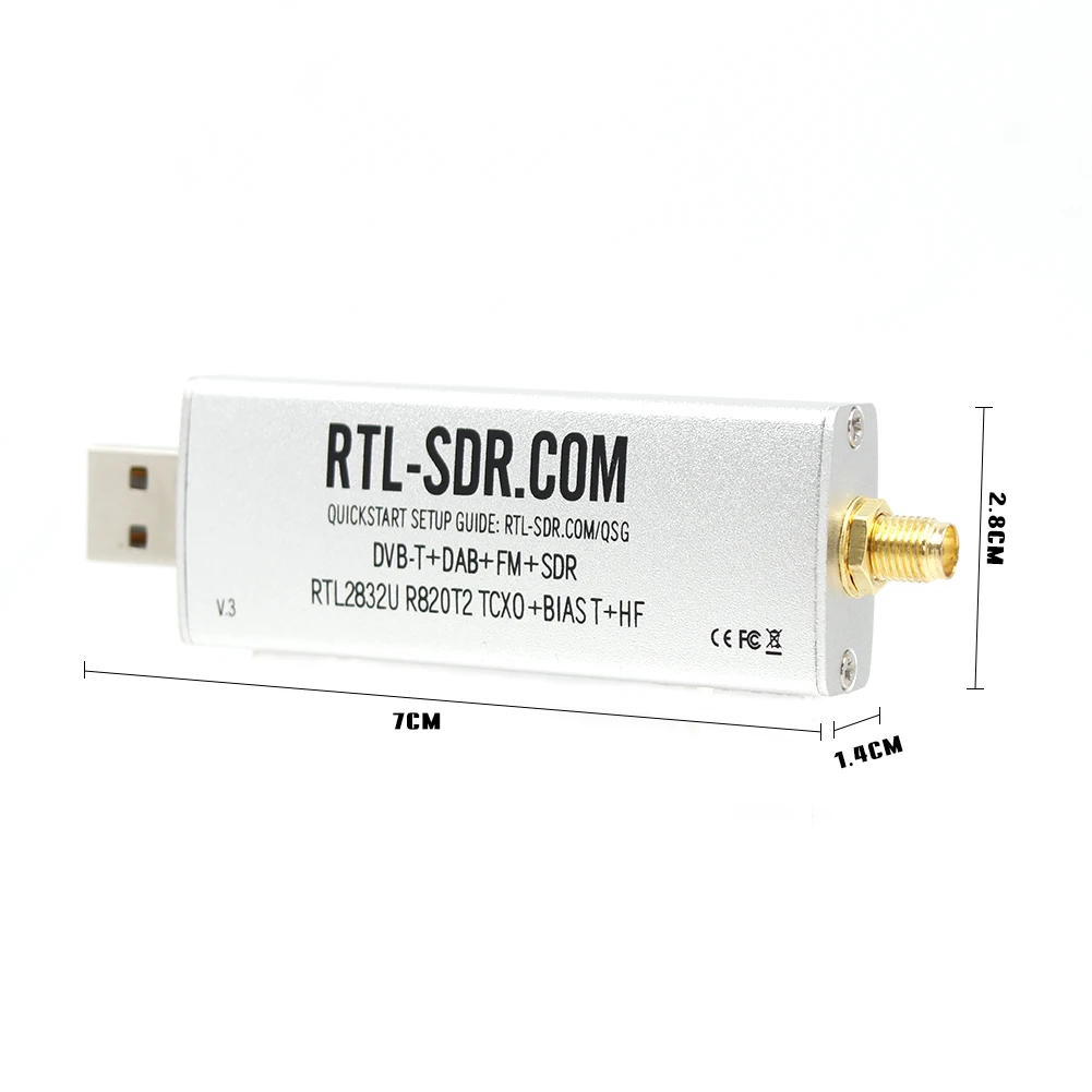 

Radio Receiver Dongle Dipole HF Multipurpose RTL-SDR Blog RTL2832U Radio SMA Software T TCXO (Dongle Only) With