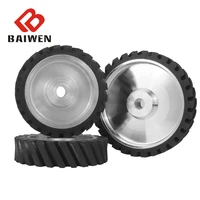 1pc150200250mm serrated belt grinder contact wheel rubber disc for abrasive sanding belt aluminum core belt grinder