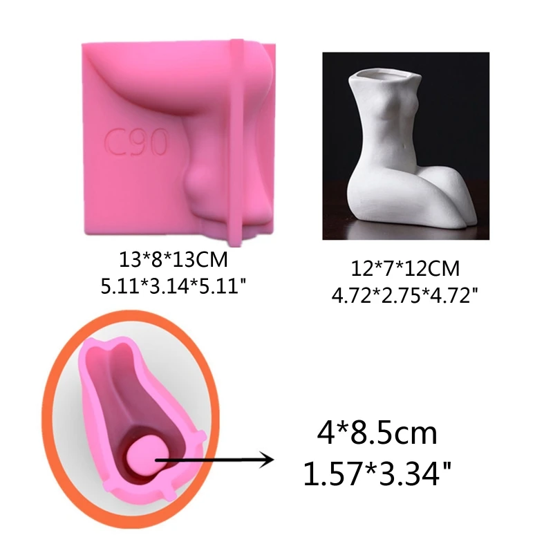 

Human Body Pen Holder Flower Pot Silicone Mold Resin Epoxy Polymer Clay Craft