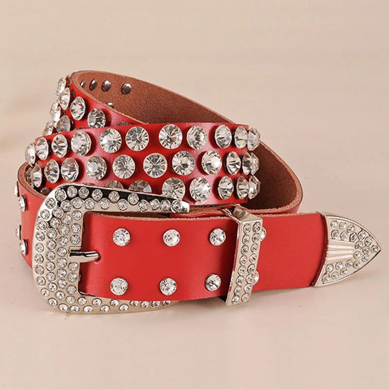 wide belt Rhinestone belts cinto feminino for women Brand New fashion Female leather belt female full of diamond drill