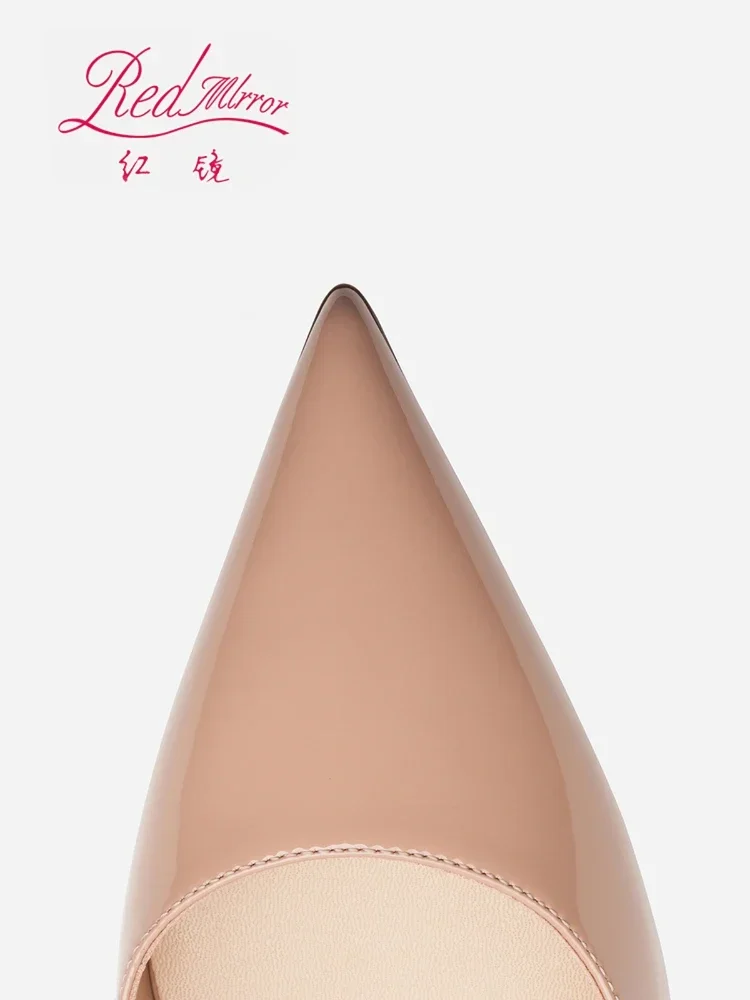 Новые остроконечные черные туфли телесного цвета на высоком каблуке женские
