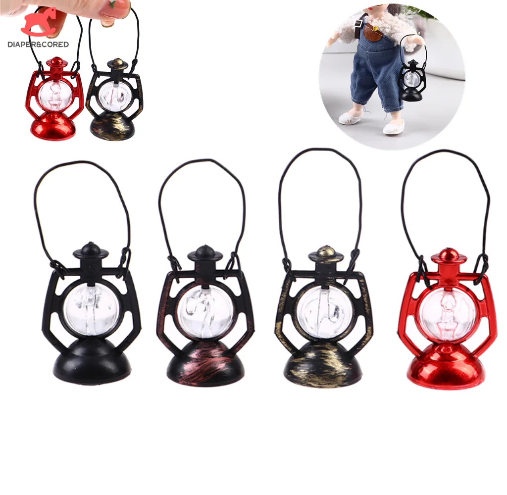 

1:12 Scale Dollhouse Miniature Retro Kerosene Lamp Lantern Oil Lamp W/handle Scene Ornaments Pretend Play Kids Toy