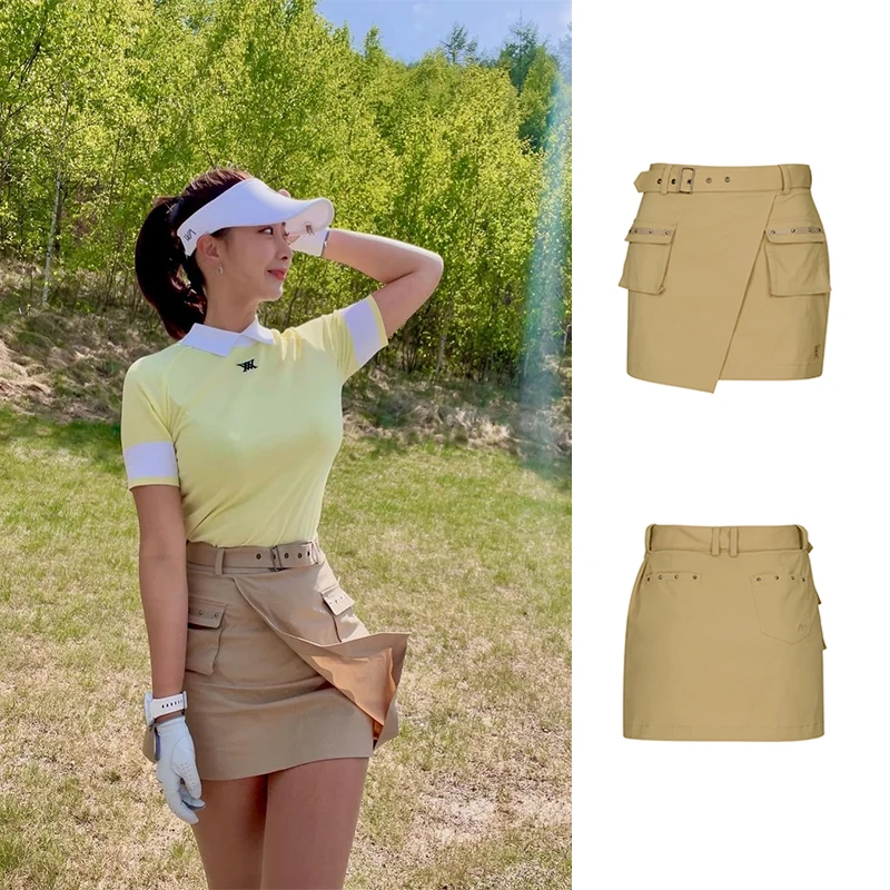 

Golf Skirt Women's Summer High Waist Slim Slim Rivet Pocket Fashion Breathable Shorts Skirt Anti-glare Skirt