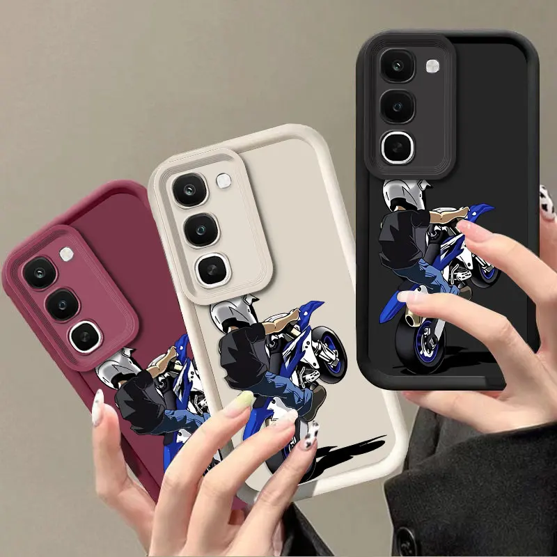 Фото Гибкий силиконовый чехол для Realme C100 5G C100i C100x 4G, защитный чехол с ударопрочным дизайном и принтом Motocyber. №2
