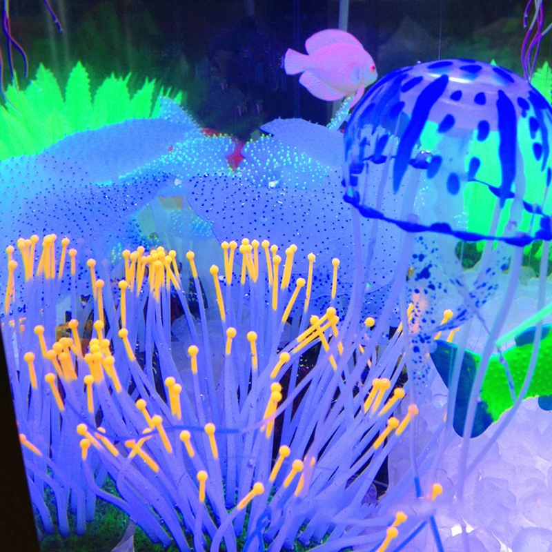 Artificial Jellyfish Simulated Jellyfish Fluorescent Float Ornament Aquatic Landscape Fish Tanks Decoration Aquarium Accessories images - 6