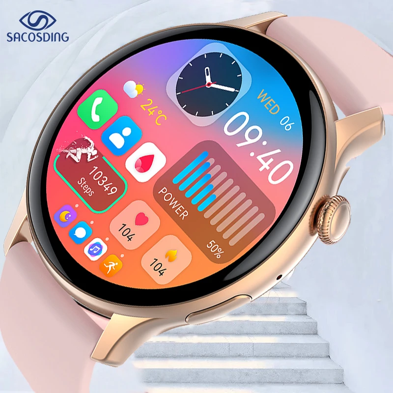 

SACOSDING 2023 New NFC Smart Watch Men Women Bluetooth Call Smartwatch Ladies Fitness Sport Watches Men Always display Clock For