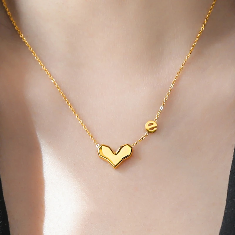 Heart Necklace Korean Fashion Free Shipping Women Accessories Pendants and Necklaces Stainless Steel Jewelry Pendant