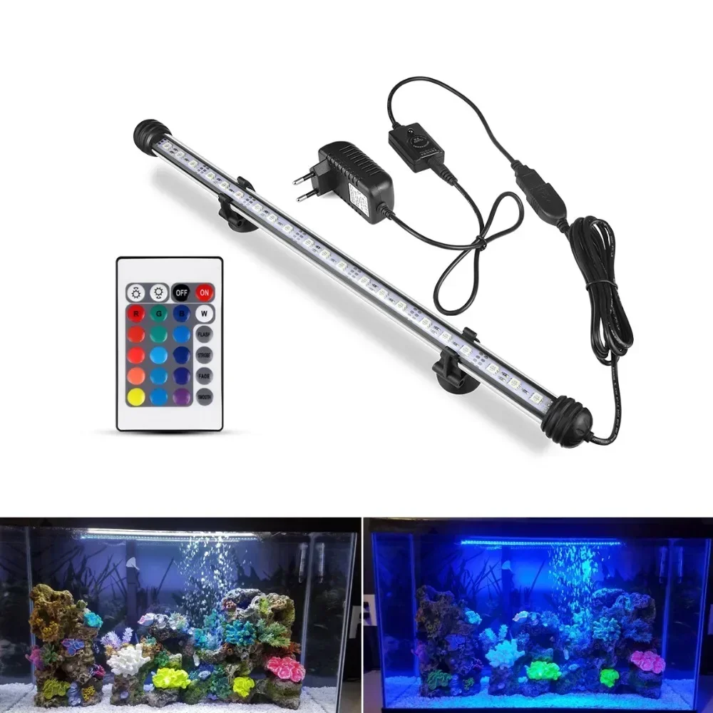 

Aquarium LED Bar Light Waterproof Fish Tank Light 19/29/39/49CM Underwater Aquario Lamp Aquariums Decor Lighting 220V EU Power