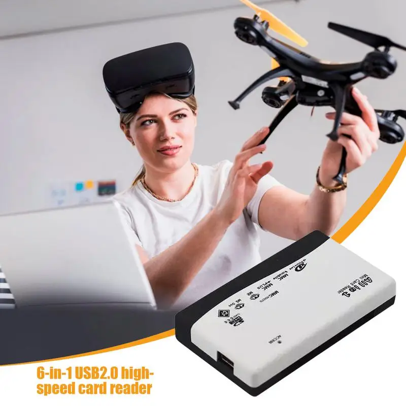 Кардридер USB 2 0 6-в-1 кардридер высокоскоростной компактный для флэш-карт подключи