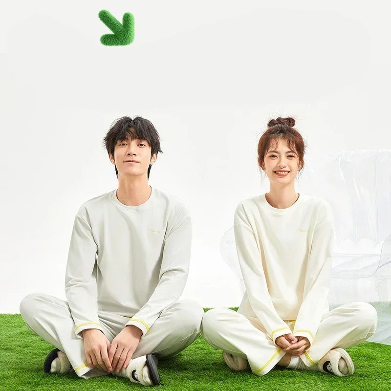 Новый мужской и женский легкий теплый пижамный комплект осенне-зимний