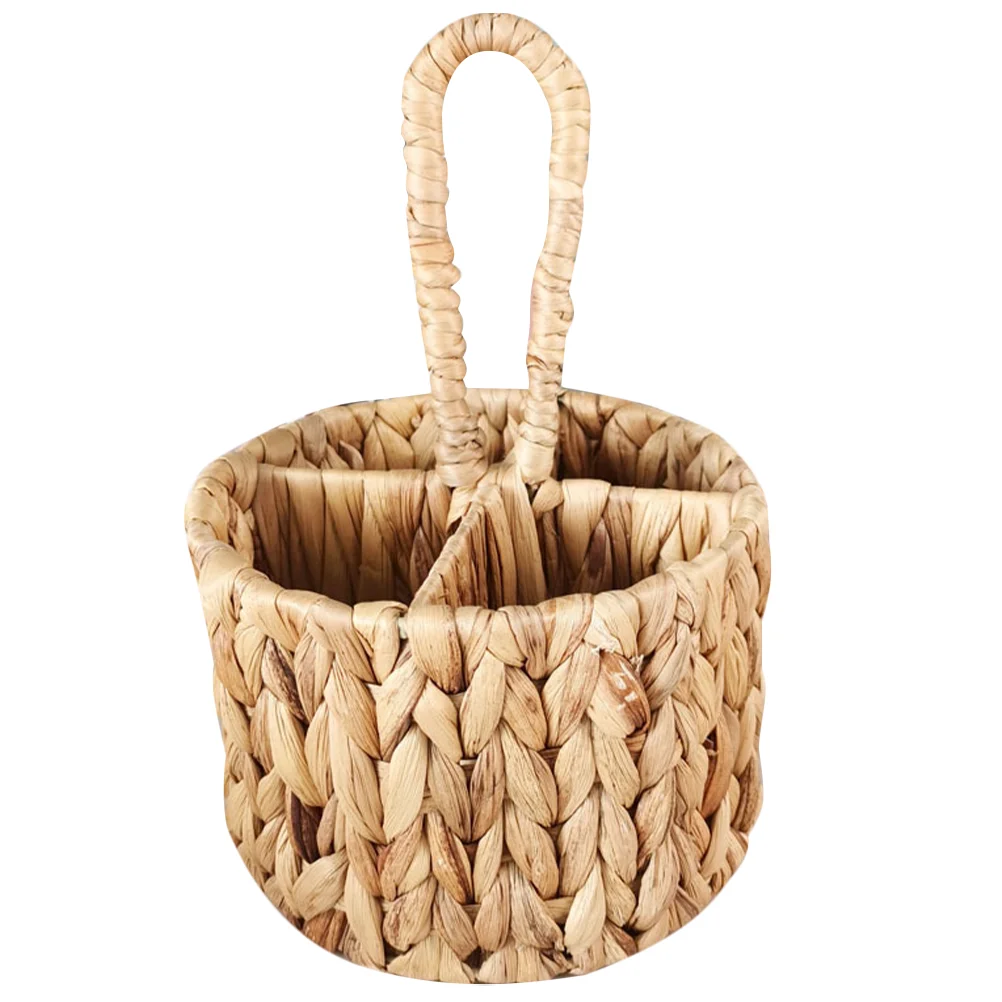 

Storage Basket Gift Flower Woven Hamper Handle Picnic Handheld Decorative Multifunction
