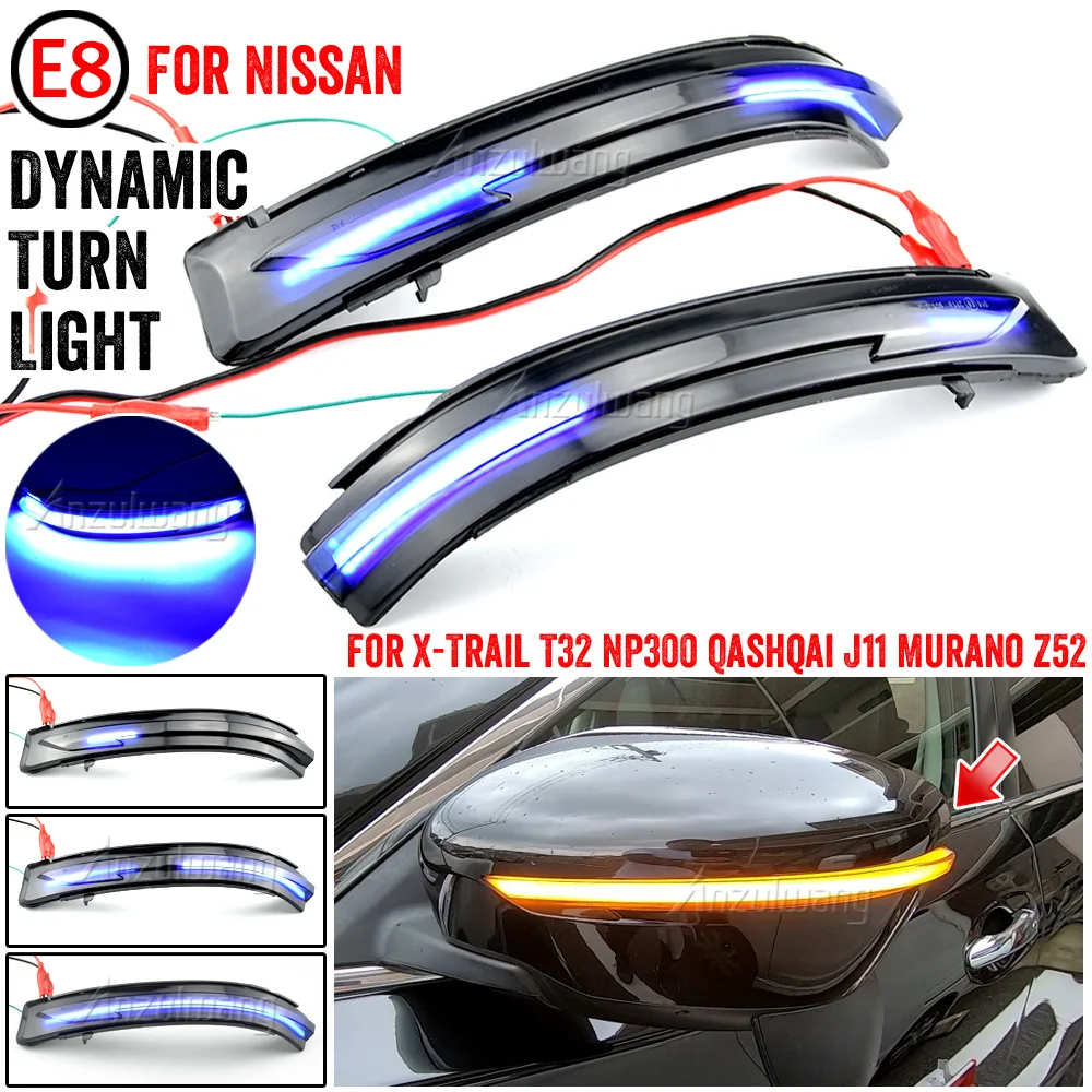 

LED Dynamic Side Mirror Turn Signal Sequential Light For Nissan X-Trail T32 Rogue Qashqai J11 Murano Z52 Juke Navara Pathfinder