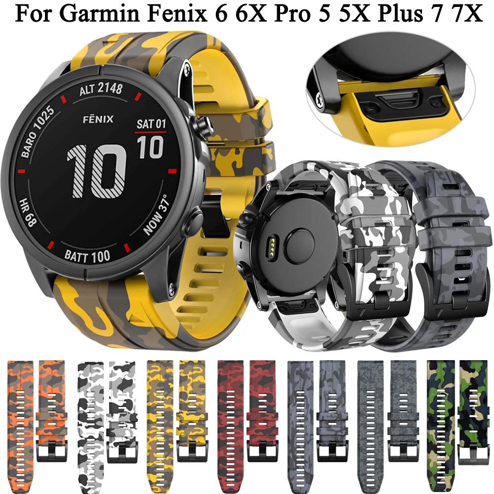 

Ремешок сменный для Garmin Fenix 6X 6 Pro 5X 5 Plus 7 7X 22 26 мм, силиконовый браслет для смарт-часов Epix 3 3HR 945