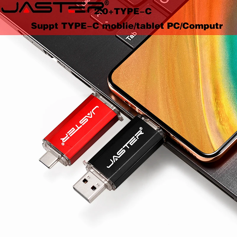 

JASTER USB mobile phonesType-C 2 in 1 64GB 32GB OTG U Disk 16GB 8GB 4GB 2.0 Red Pendrive for Device Flash Drive Memory Stick