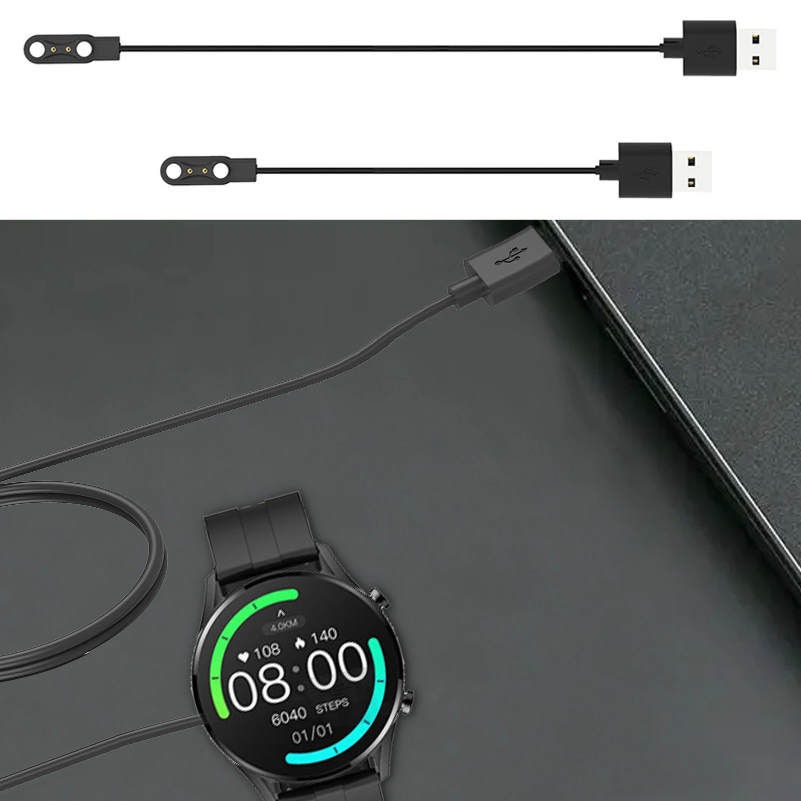 

Зарядный кабель для XiaomiMi Band, USB-кабель для зарядки умных часов MiBand, сменный провод, совместимый с IMILAB W12