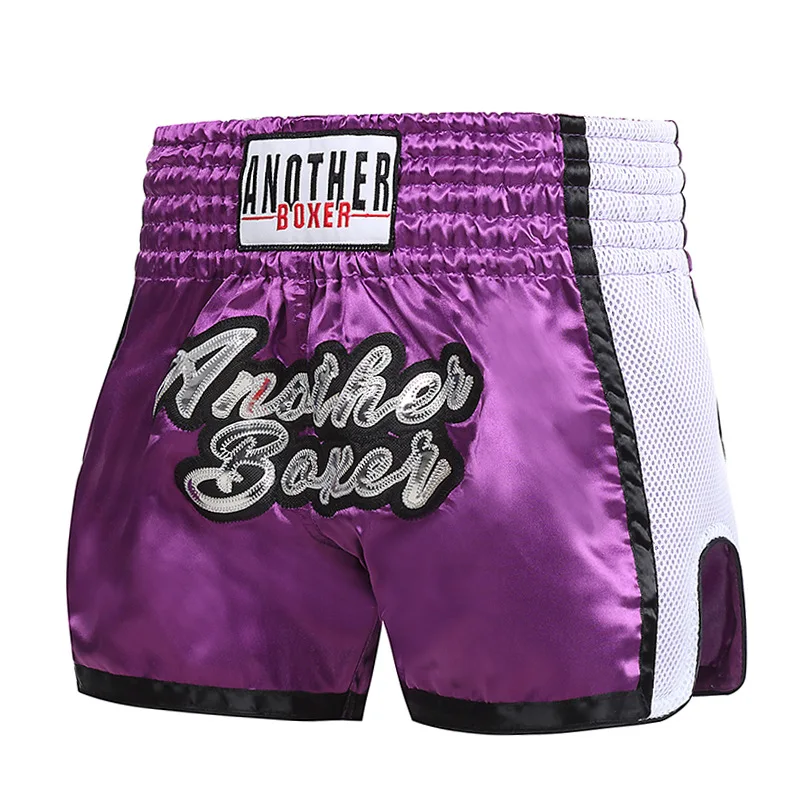 Men's Boxing Pants Breathable Satin Muay Thai Shorts for Women Children Girls Boys Sanda Grappling MMA Fight Kickboxing Pants