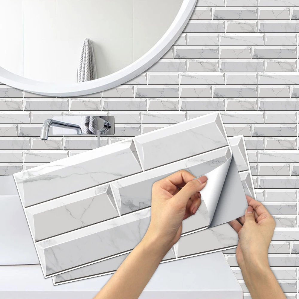 

Damokoo 6PCS Wall Tile Stickers Peel and Stick Backsplash Self-Adhesive Vinyl Home Decoration DIY Waterproof Kitchen FG66