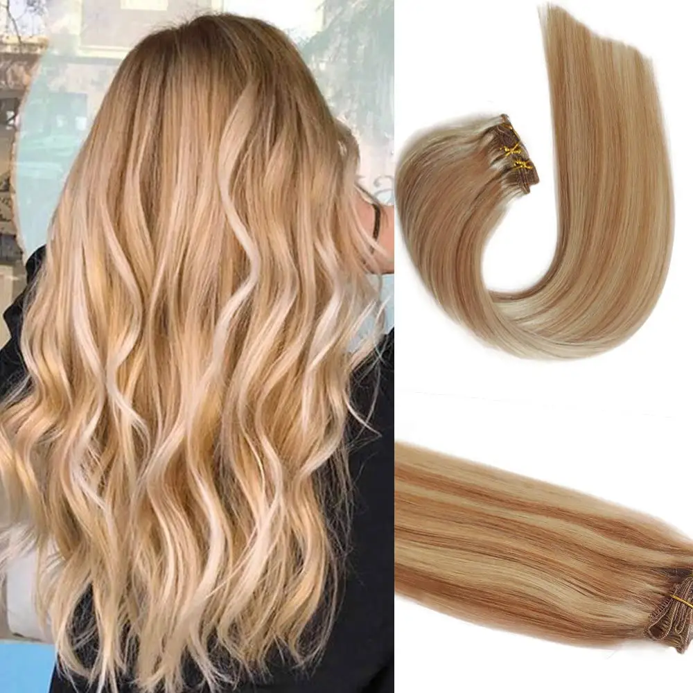 

Hair Extensions Clip Style Medium Brown To Light Brown Straight Hair Human Brown Highlights New Hair 2023 New Style