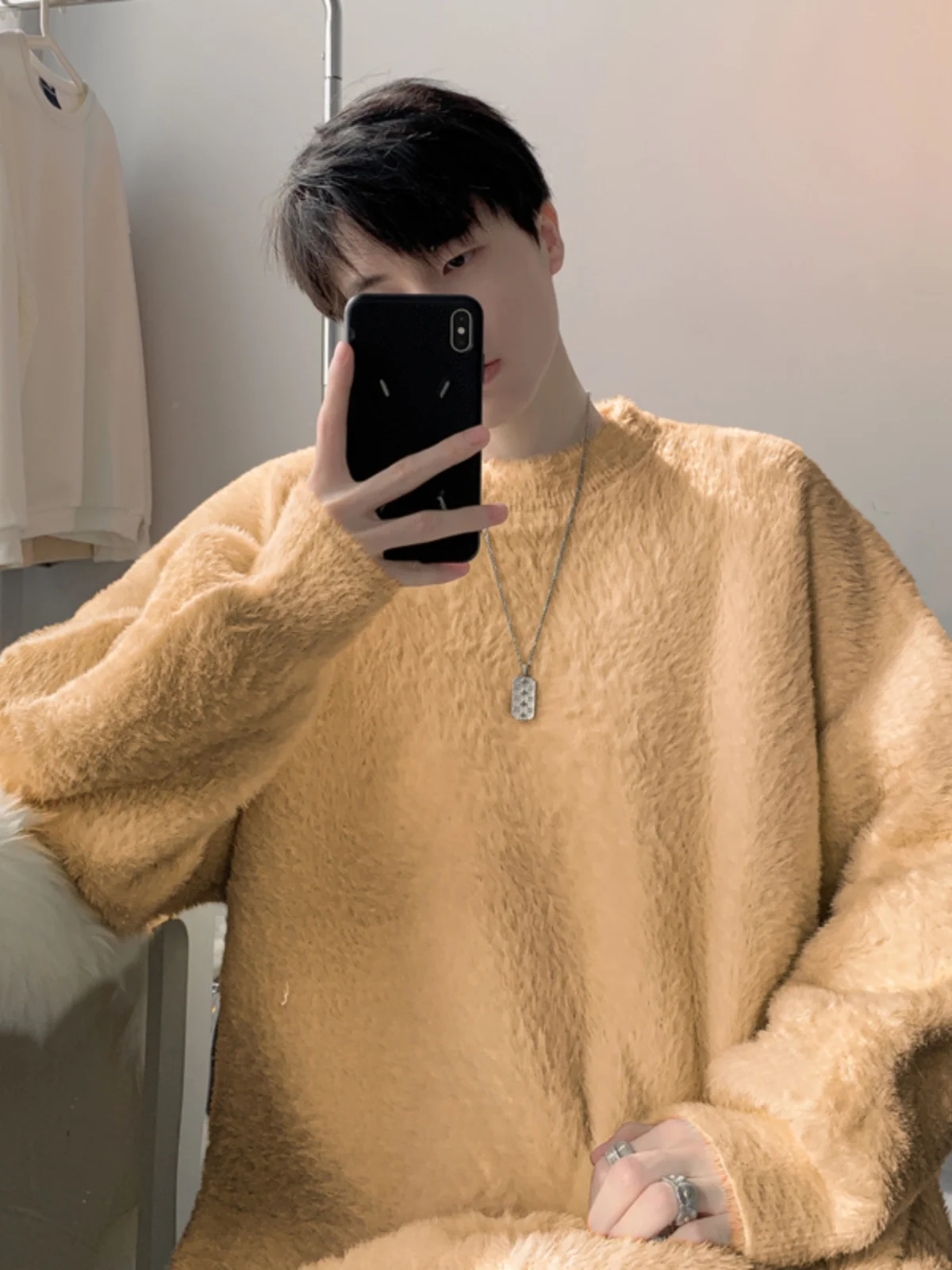 Мужской свитер 2024 зимний новый утолщенный свободный американский модный бренд