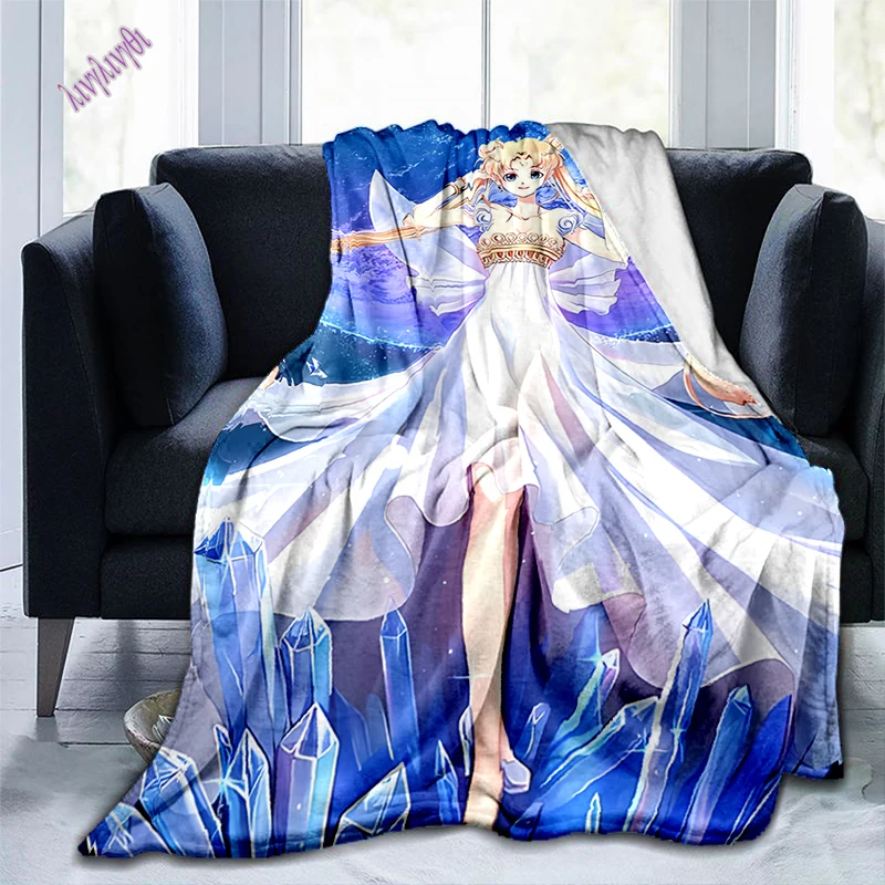 

Фланелевое пушистое Флисовое одеяло с аниме Сейлор Мун, мультяшный монстр, детский и взрослый подарок, диван для путешествий и кемпинга