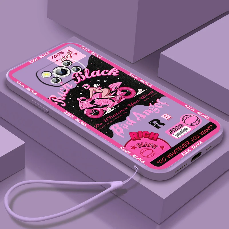 

Liquid Rope Funda Luxury Girl Art Cool Poster Phone Case For Xiaomi Mi Poco X4 X3 C40 C3 M4 M3 F4 F3 GT Pro NFC 5G Soft Cover