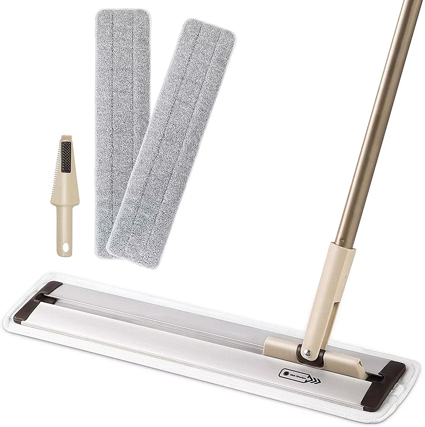 Aluminum Head Flat Mops Microfiber Mop Designed for Bed Bottom Sofa Bottom and Hard-to-Reach Corners Cleaning
