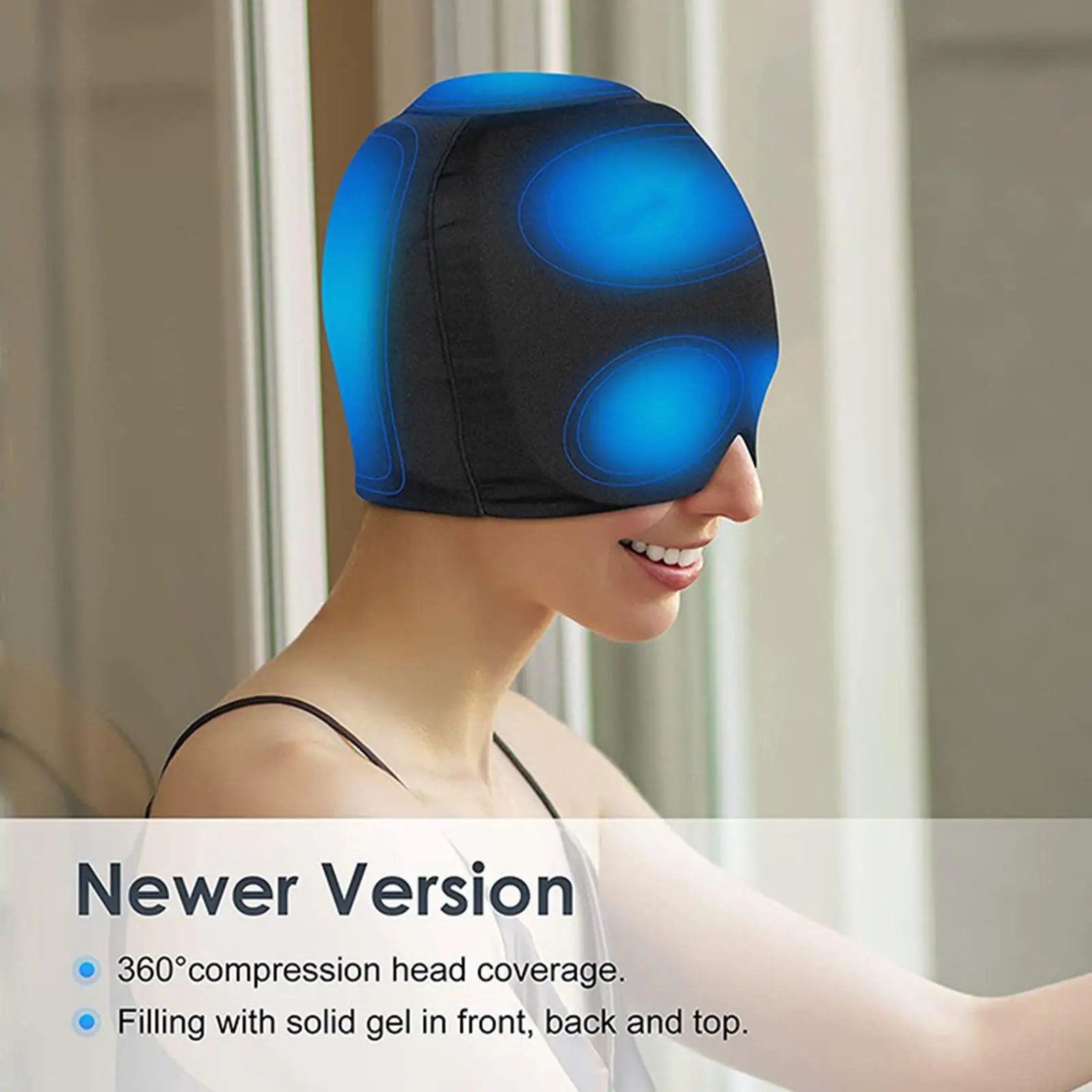 

Hot Cold Gel Hat Therapy Migraine Headache Migraine Pain Relief Hat Therapy Cap Stretchable Ice Cap For Puffy Eyes Stress Q H7D2