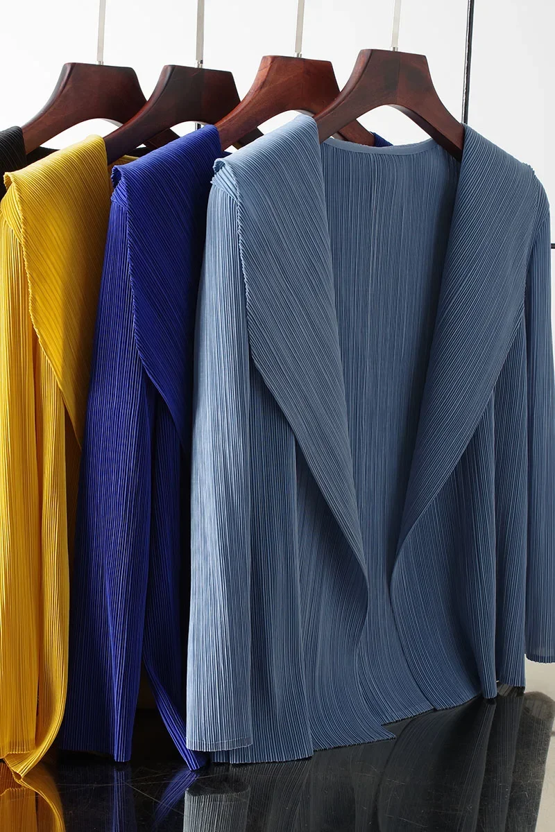 Плиссированный однотонный кардиган Y2k новинка женская футболка со складками