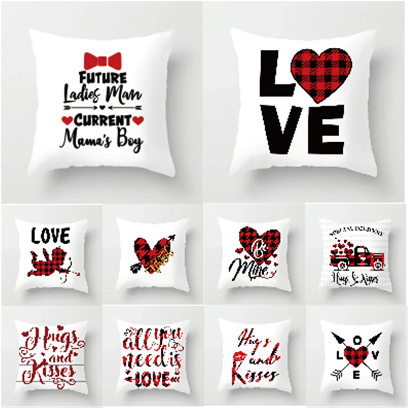 

Квадратная подушка для влюбленных пар, украшение на День святого Валентина, наволочка для праздвечерние НКИ, украшение для дома, наволочка, ...