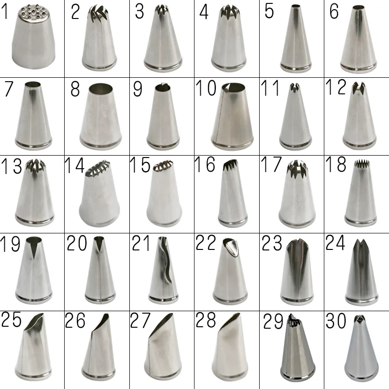 

1/30PCS Nozzle Cookie Tools Popular Baking DIY Pastry Tube Hollow Bakery Biscuit Rose Carnation Cake Decoration Accessories