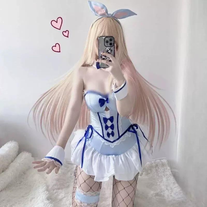 Фото My Dress-Up Darling Kitagawa Marin Комплект нижнего белья Blue Bunny Girl Marin Kitagawa Bunny Ear Косплей Костюм Con Outfit №4