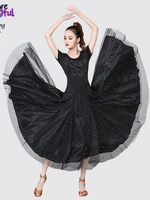 high quality ballroom dance dress women performance wear dresses modern standard tango waltz dress short sleeves