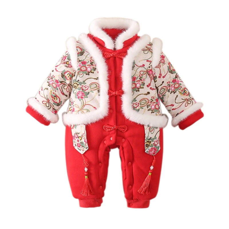 Детская новогодняя приветственная одежда Зимняя Китайский комбинезон для
