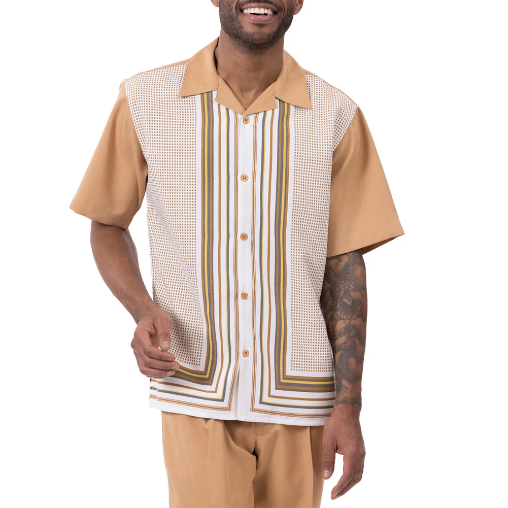 Mens Fashion Tops Guayabera Cuban Beach Linen Tees Harajuku Retro Outdoor Prom Party 2023 Summer Casual Short Sleeve Dress Shirt