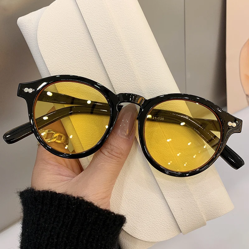 

Солнцезащитные очки в круглой оправе UV400 женские, небольшие винтажные Модные Цветные персонализированные солнечные очки в стиле ретро