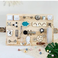 children montessori busy board accessories wood diy toy material early education activity board parts for basic skills learning