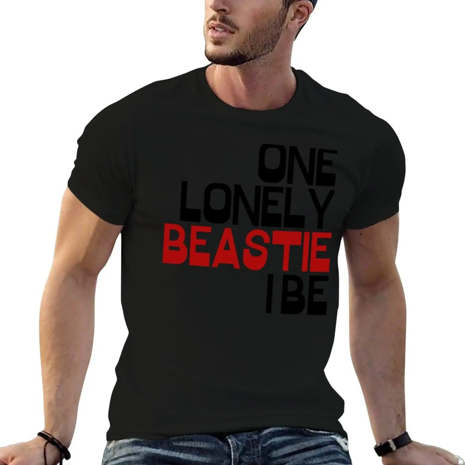 Фото Футболка One lonely beastie I be- Rap Lyrics 1, ультрамягкая, дышащая, с надписью. №1