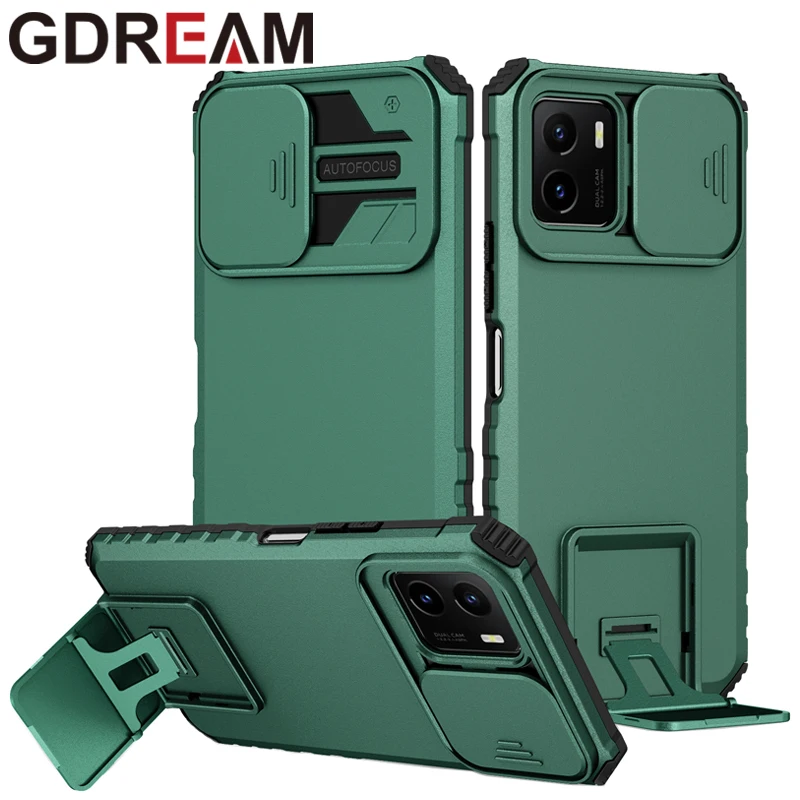 

GDREAM Shockproof Armor Phone Case For VIVO S10E Strong Anti-Fall Push Window Bracket Protective Cover For VIVO V23E V23 5G