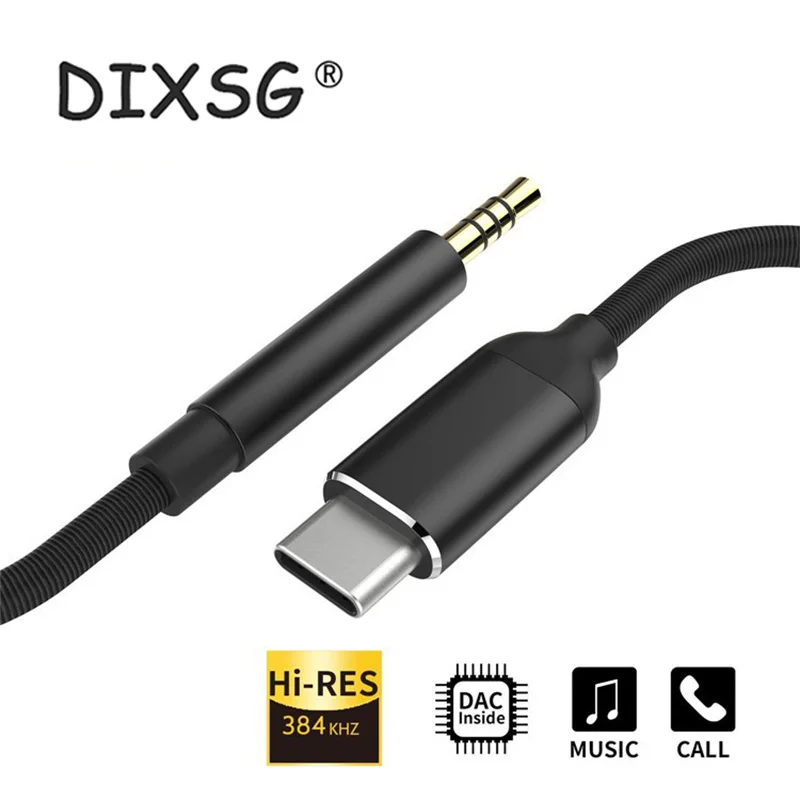 Кабель с разъемом USB Type-C на 3 5 мм аудиокабель DAC типа C для автомобильного динамика