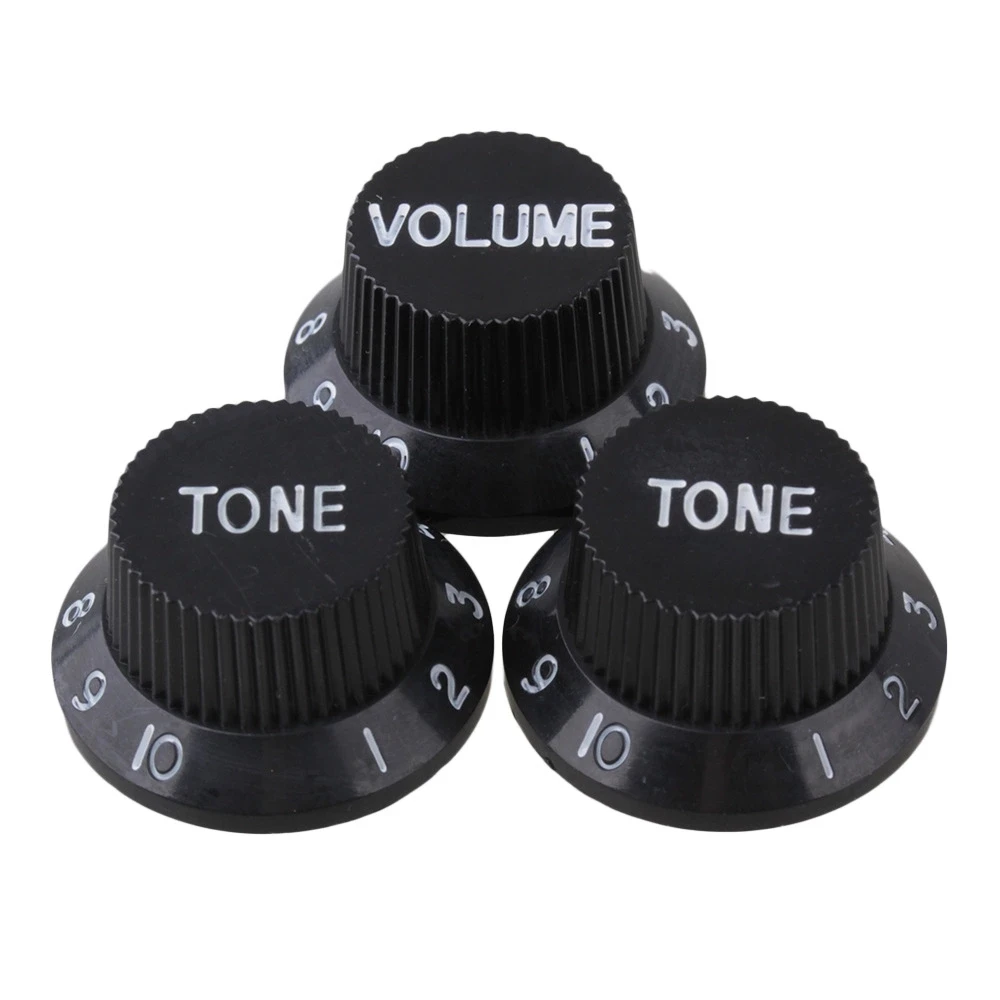 Black Plastic 1-Volume 2-Tone Control Knob For Electric Guitar Pickup | Parts &amp Accessories