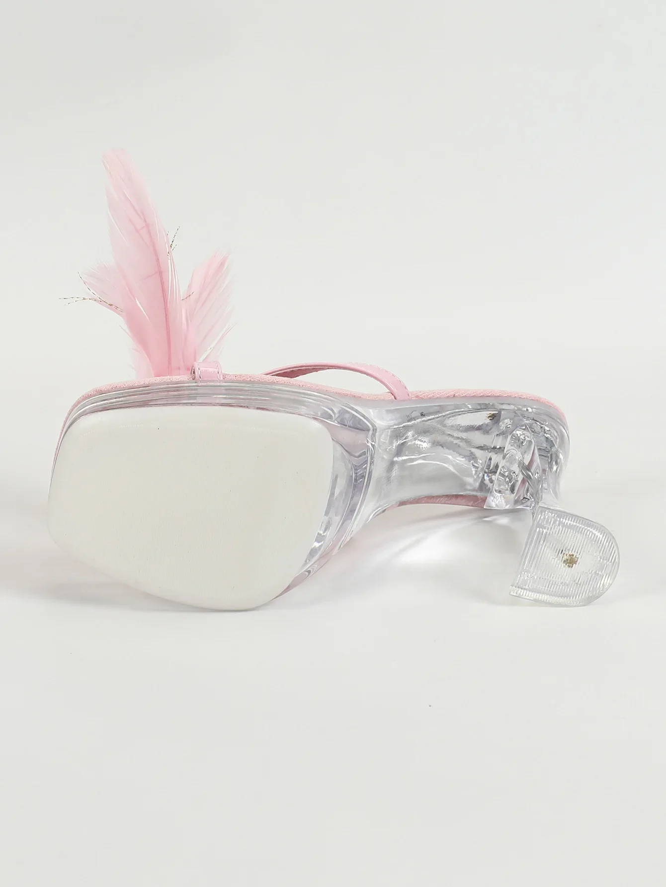 Летние шлепанцы с открытым носком вечерние туфли на прозрачной платформе со